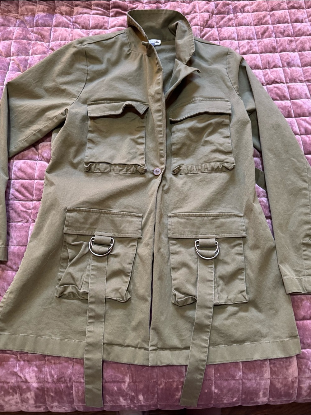 The Drop x The Notorious KIA Martini Olive Utility Hi-Low Jacket, size medium